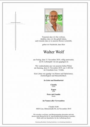 Portrait von Walter Wolf