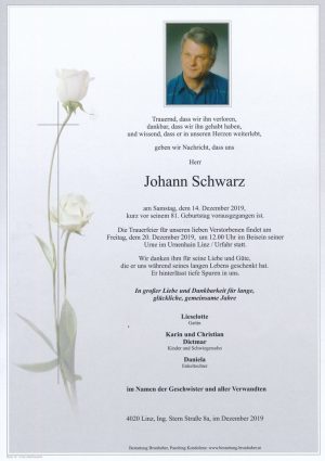 Portrait von Johann Schwarz