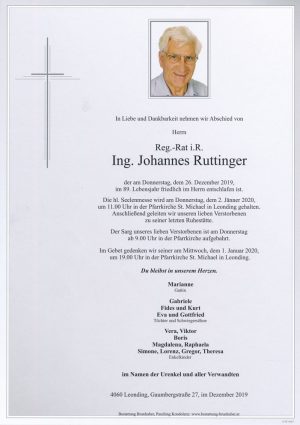 Portrait von Johannes Ruttinger
