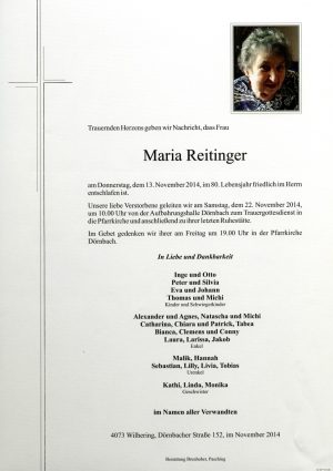 Portrait von Maria Reitinger