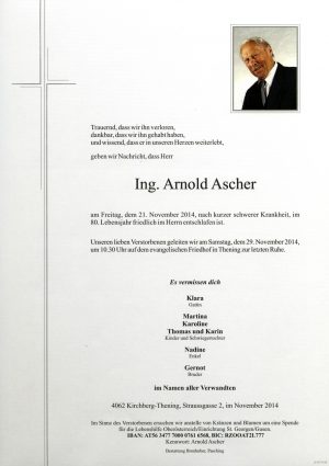 Portrait von Ing. Arnold Ascher