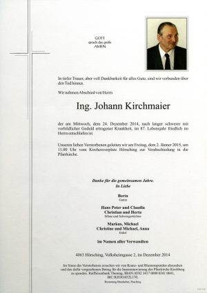 Portrait von Ing. Johann Kirchmaier