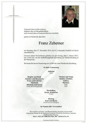 Portrait von Franz Zehetner